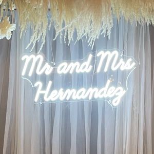 Neon lights mr and Mrs hernandez sign